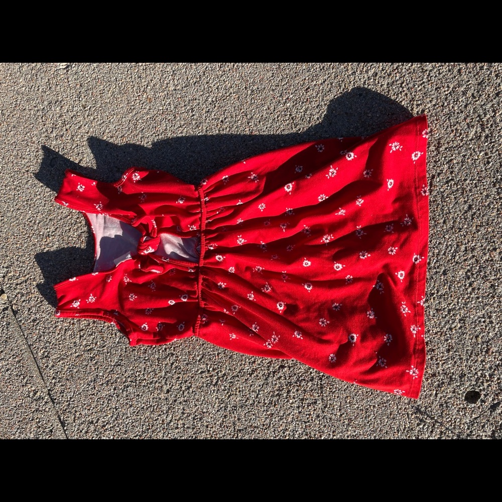 Little girl red summer dress